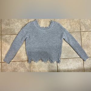 Gray Distressed Sweater Sz Sm